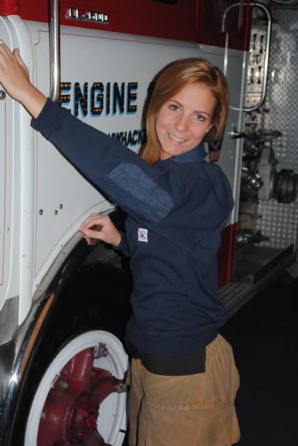 Firemans Chore®  Job Shirt w/ Denim Collar and Elbows Size S-M
